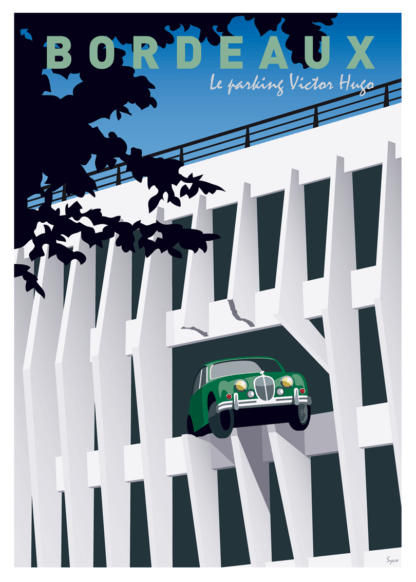 affiche retro parking victor hugo bordeaux