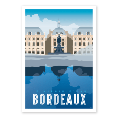 carte postale bordeaux le miroir d'eau