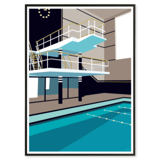 affiche vintage piscine judaique bordeaux