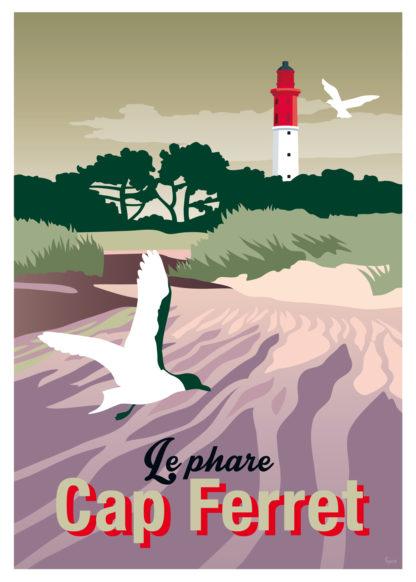 affiche retro cap ferret phare