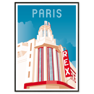 Affiche illustrant le Grand Rex considéré comme une des plus grandes salles de cinéma d'Europe