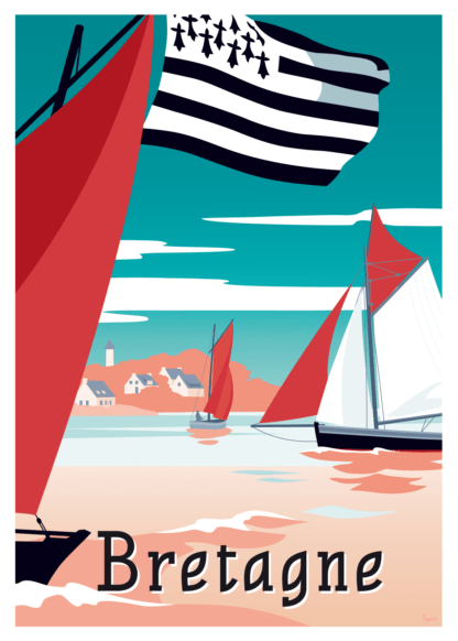 affiche vintage golfe du morbihan