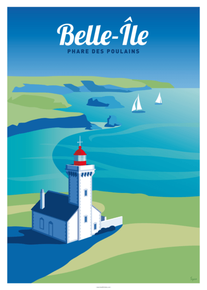 AFFICHE BELLE ÎLE Phare des Poulains – Image 2