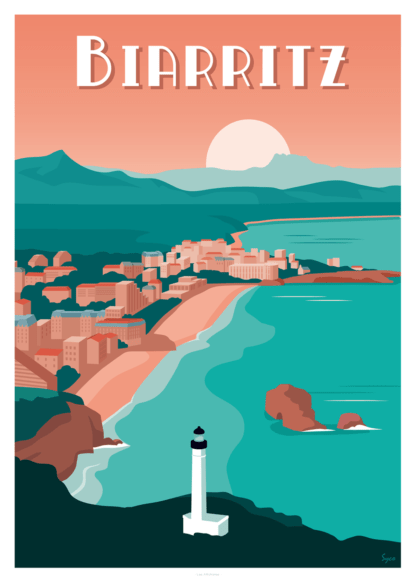 affiche vintage biarritz