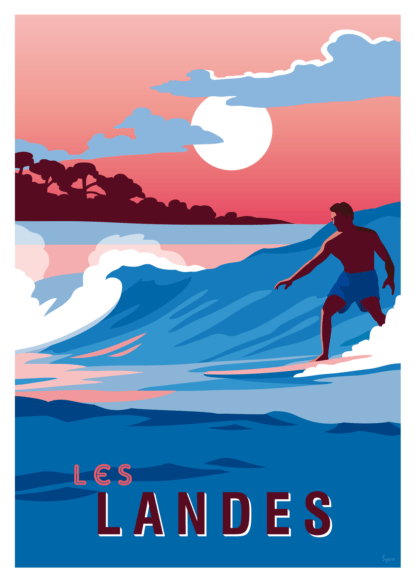 AFFICHE LES LANDES surfeur – Image 2