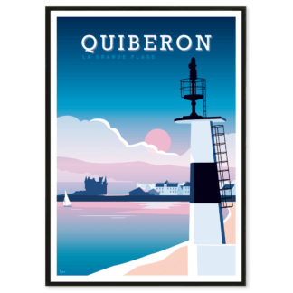 Affiche grande plage de quiberon bretagne