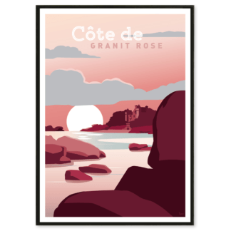 Affiche Bretagne le côte de granite rose