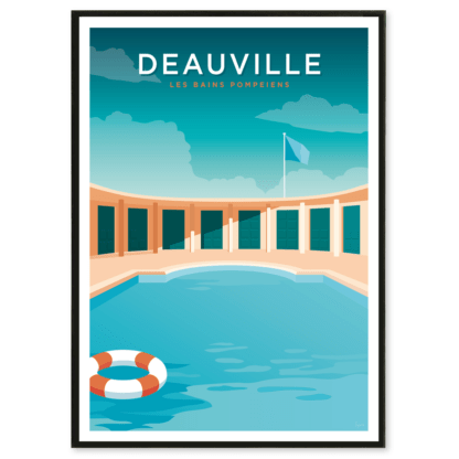 Affiche Deauville, Les bains pompéiens