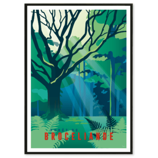 affiche Bretagne la Forêt de Brocéliande