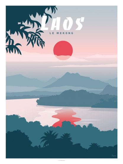 affiche vintage laos