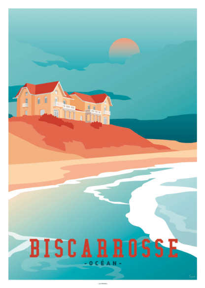 affiche retro biscarrosse