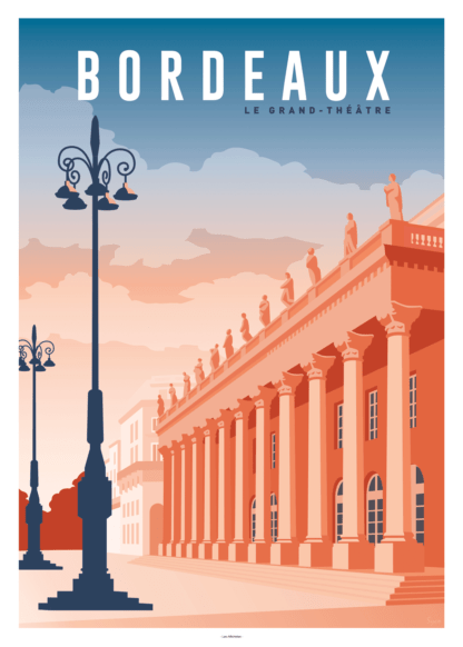 affiche vintage le grand theatre de bordeaux