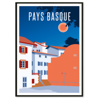 AFFICHE PAYS BASQUE pelote basque