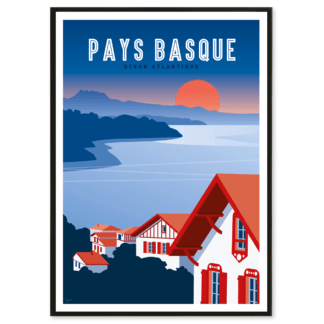 AFFICHE PAYS BASQUE Océan Atlantique
