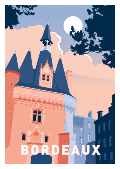 affiche vintage bordeaux porte cailhau