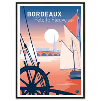 affiche vintage fête le fleuve bordeaux