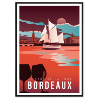 affiche vintage le port de la lune