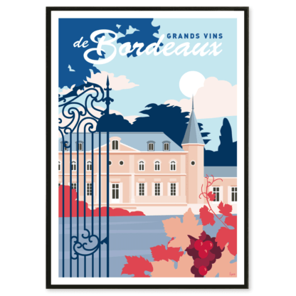 affiche vintage grands vins bordeaux