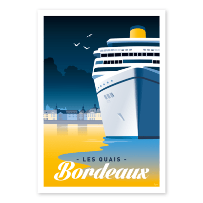 carte postale quais bordeaux