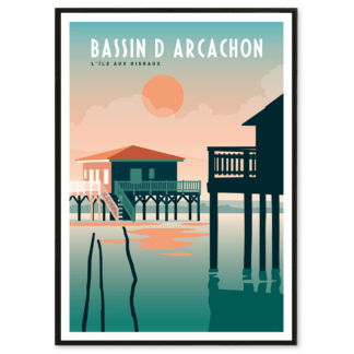 Affiche Bassin d'Arcachon l'Île aux Oiseaux