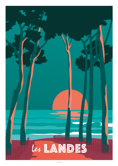 AFFICHE LES LANDES, les pins – Image 2