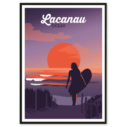 affiche retro lacanau