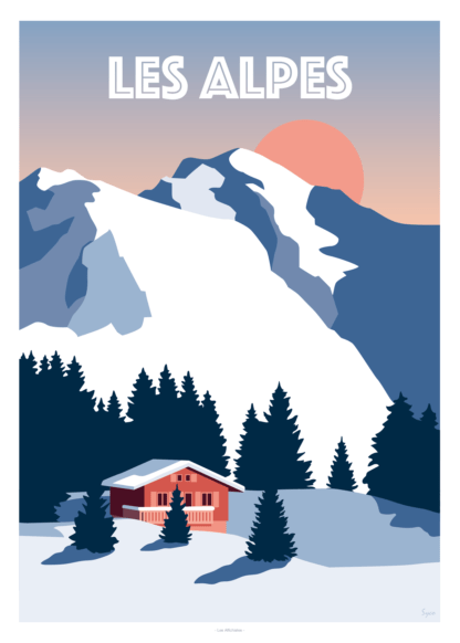 affiche vintage les alpes