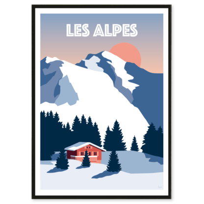 affiche retro les alpes