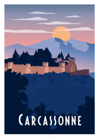 affiche vintage carcassonne