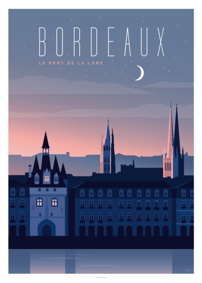 affiche vintage monuments bordeaux