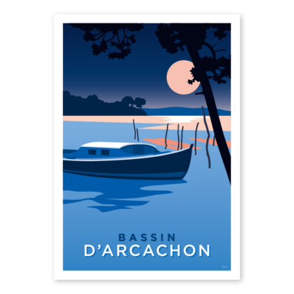 carte postale vintage bassin d'arcachon