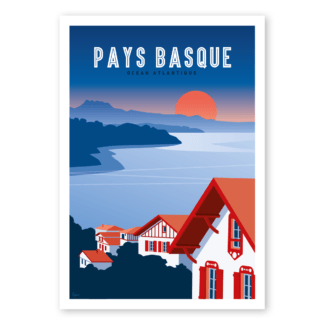 carte postale pays basque ocean