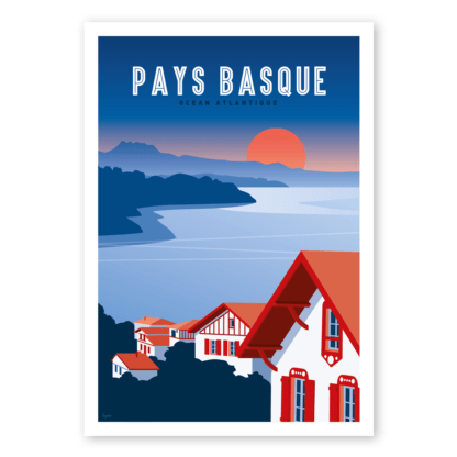 carte postale pays basque ocean