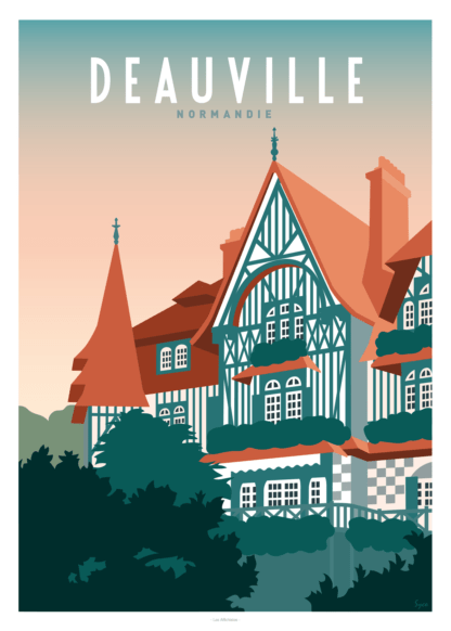 poster retro deauville normandie