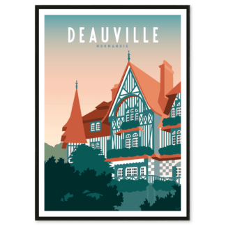 affiche vintage deauville normandie