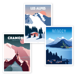 Affiches des Alpes, Chamonix, Annecy