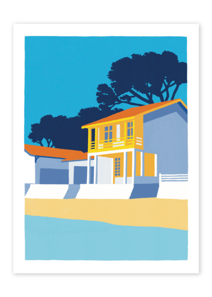 affiche maison jaune