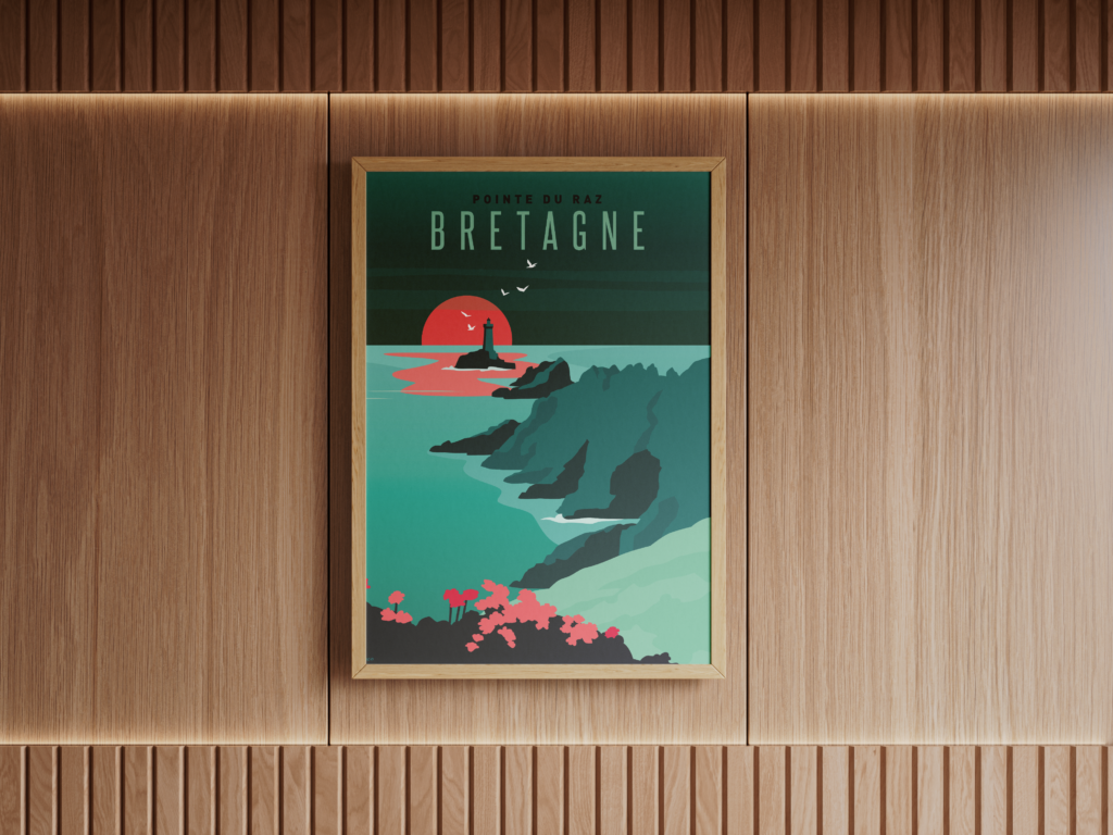 affiche poster de la POINTE DU RAZ Bretagne