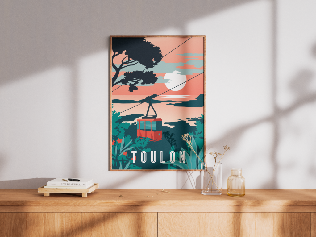 Affiche poster de Toulon funiculaire